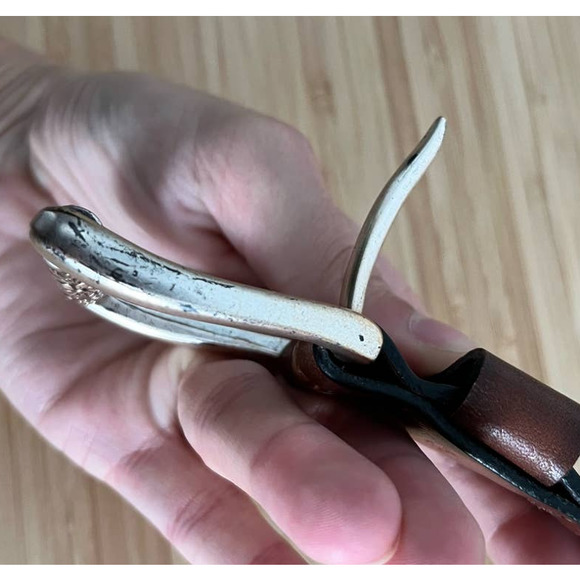 Fossil Vintage Women's Belt Brown Silver Size Small Genuine Leather - Picture 7 of 9